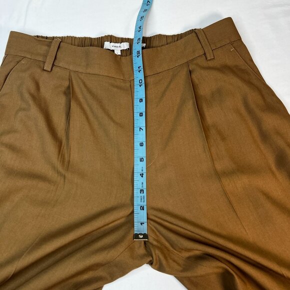 Vince Darted Pull-on Pants In Dark Hazel Tan Brown Viscose Straight Leg Large - Picture 9 of 13